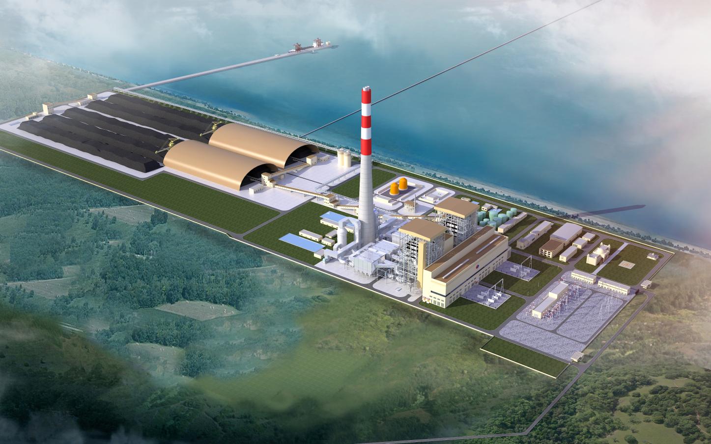 Coastal coal-fired power plant